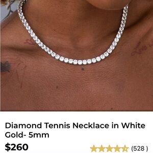 5mm Tennis Necklace in White Gold